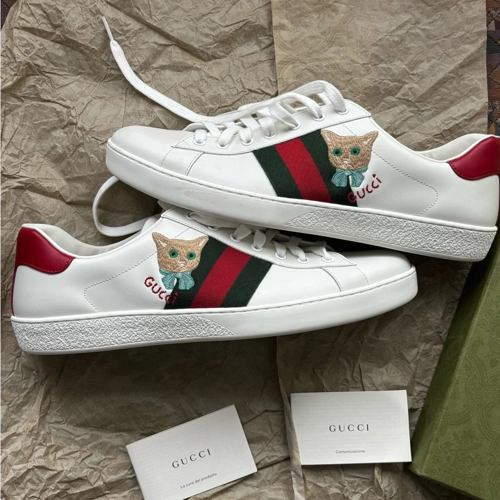 Gucci Ace Sneakers with Cat Embroidery